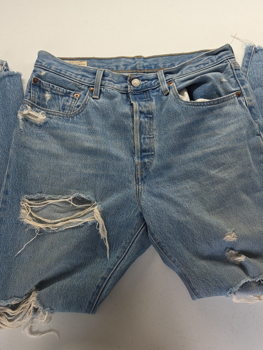 501xx Levi Womans Rips jeans, Y2k  , Denim C45